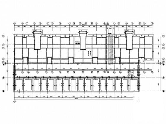 5层筏形基础砌体结构住宅楼结构CAD施工图纸(平面布置图) - 1