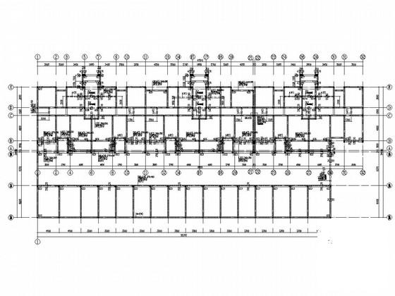 5层筏形基础砌体结构住宅楼结构CAD施工图纸(平面布置图) - 2