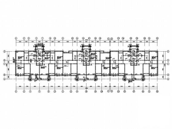 5层筏形基础砌体结构住宅楼结构CAD施工图纸(平面布置图) - 3
