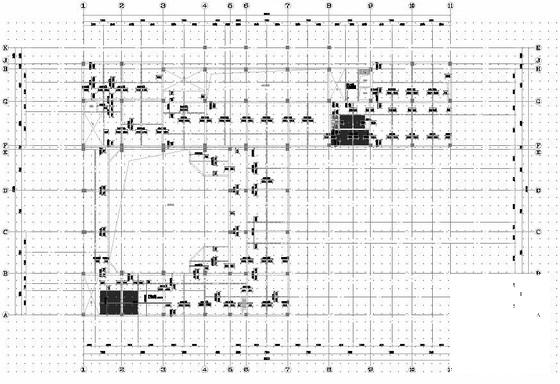 8层框架结构审判法庭及2层立案信访楼结构CAD施工图纸(现浇混凝土) - 1