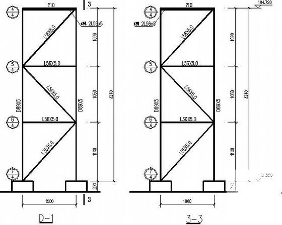 毛石基础煤矿管道支架工程结构CAD施工图纸（6度抗震） - 1