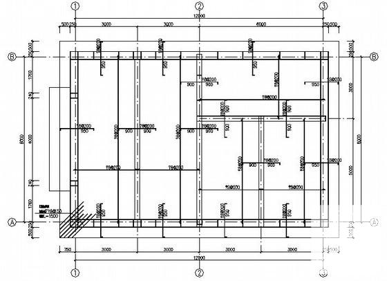 多孔砖砌体锅炉房结构CAD施工图纸（7度抗震）(基础平面图) - 2