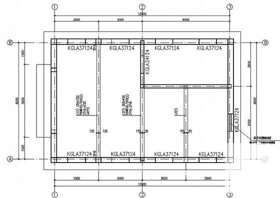 多孔砖砌体锅炉房结构CAD施工图纸（7度抗震）(基础平面图) - 3