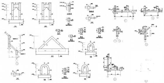 2层异形柱框架别墅结构CAD施工图纸（八户） - 4