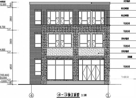3层框架别墅建筑结构CAD施工图纸(楼梯配筋图) - 1