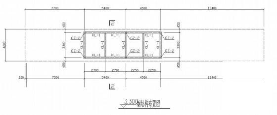 学校钢结构大门结构CAD施工图纸（门式刚架）(平面布置图) - 2