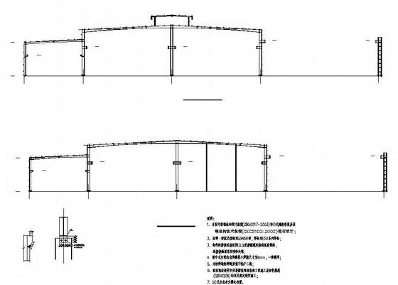 潜江钢结构厂房结构CAD施工图纸（6度抗震） - 3