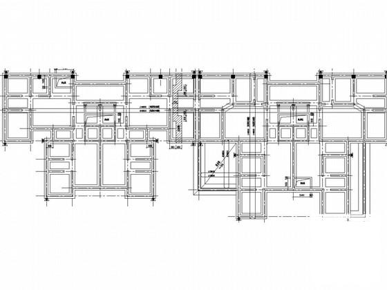 32层剪力墙结构住宅楼CAD施工图纸（裙房3层）(筏板平面配筋图) - 1
