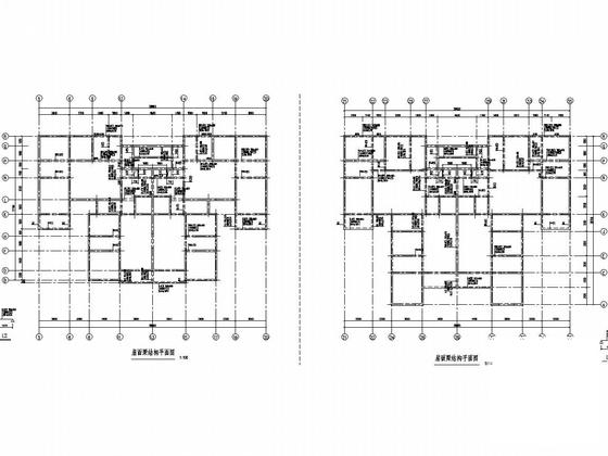 32层剪力墙结构住宅楼CAD施工图纸（裙房3层）(筏板平面配筋图) - 5