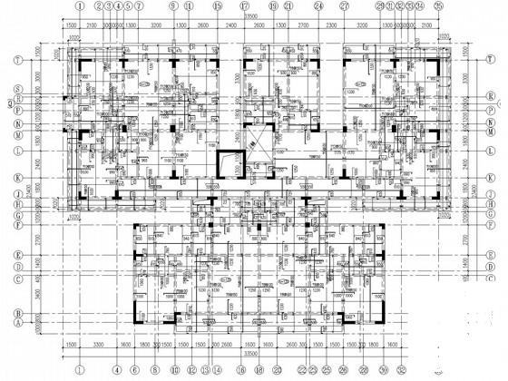 12层异形柱框剪住宅楼结构CAD施工图纸(现浇钢筋混凝土) - 1