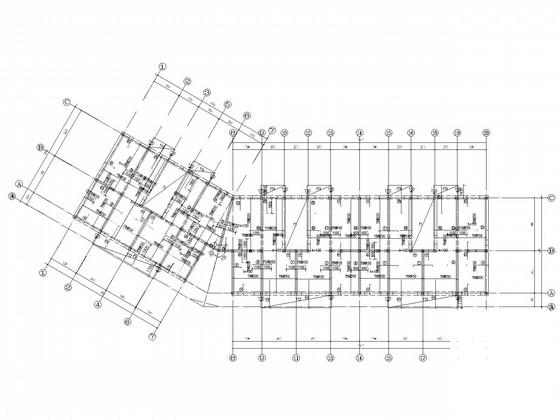 6层带车库住宅楼底框结构CAD施工图纸 - 1