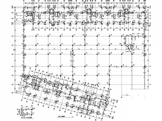 地下1层大型地下室结构CAD施工图纸 - 1