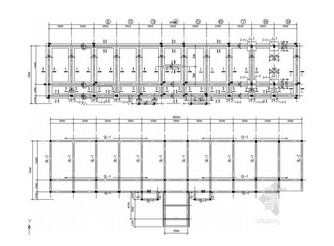 2层砌体结构独立基础办公楼结构CAD施工图纸 - 1
