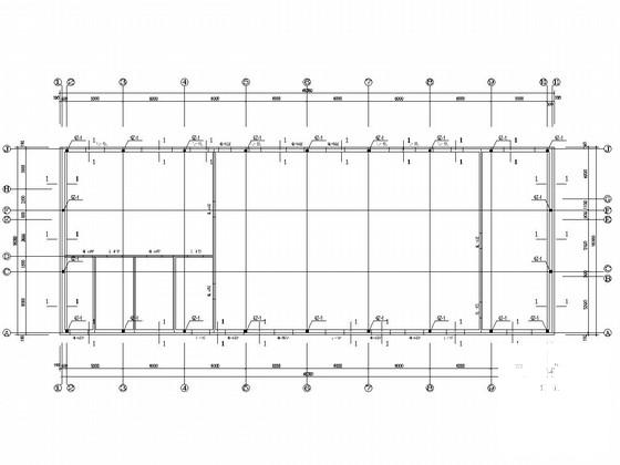 单层砖混结构厂房结构CAD施工图纸（毛石基础6度抗震）(平面布置图) - 2