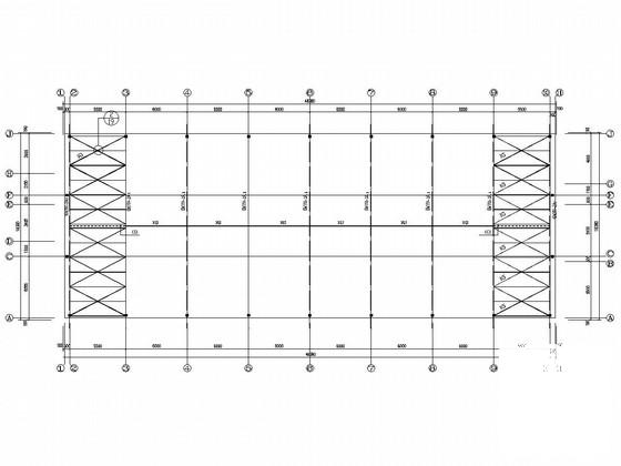单层砖混结构厂房结构CAD施工图纸（毛石基础6度抗震）(平面布置图) - 3