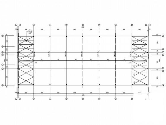 单层砖混结构厂房结构CAD施工图纸（毛石基础6度抗震）(平面布置图) - 3