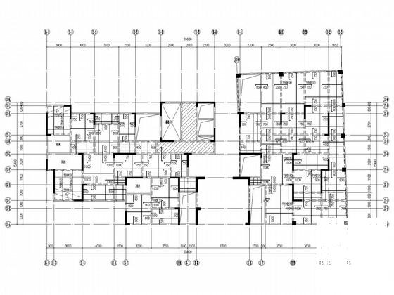 18层剪力墙住宅楼结构CAD施工图纸(平面布置图) - 2