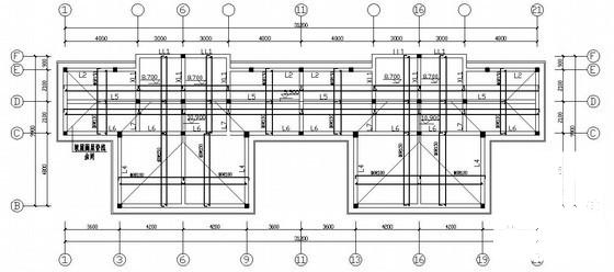 3层砖混结构条形基础别墅结构CAD施工图纸（7度抗震）(平面布置图) - 2