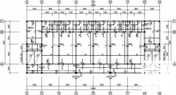 4层平屋顶砌体宿舍楼结构CAD施工图纸（6度抗震） - 1