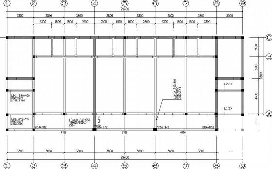 4层平屋顶砌体宿舍楼结构CAD施工图纸（6度抗震） - 2