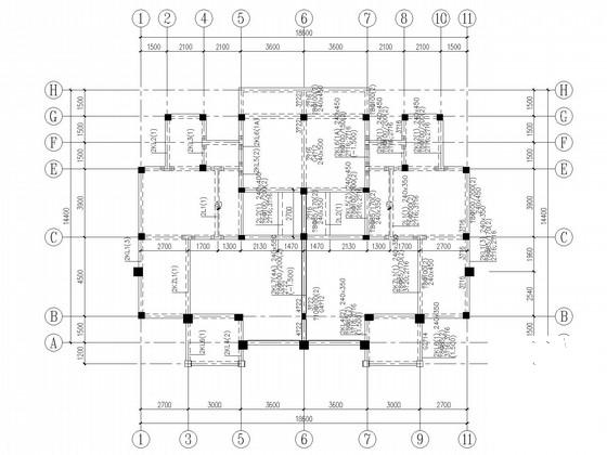 新农村4层框架别墅结构CAD施工图纸 - 1