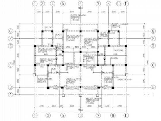 新农村4层框架别墅结构CAD施工图纸 - 4