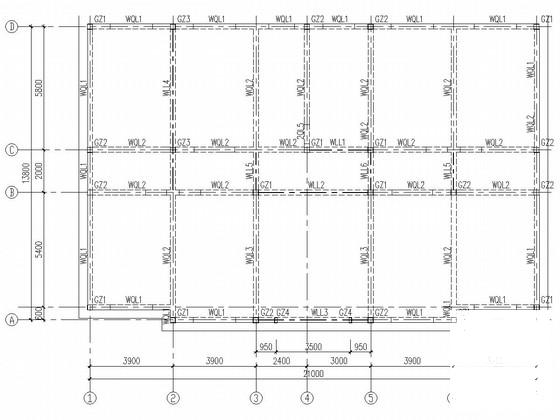 3层砌体结构条形基础办公楼结构CAD施工图纸 - 4