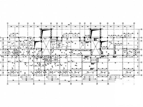 两层砌体结构条形基础宿舍楼结构CAD施工图纸(平面布置图) - 3