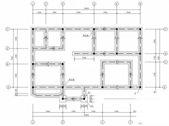 3层砌体结构条形基础住宅楼结构CAD施工图纸 - 1