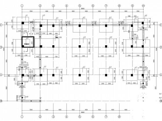 5层现浇框架厂房结构CAD施工图纸 - 2