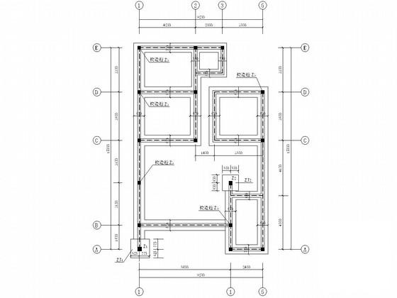 3层砌体结构条形基础住宅楼结构CAD施工图纸（6度抗震） - 4