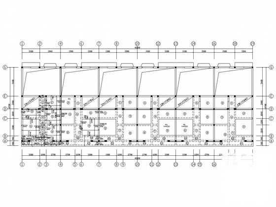 4层砌体结构条形基础别墅结构CAD施工图纸（7度抗震）(平面布置图) - 2