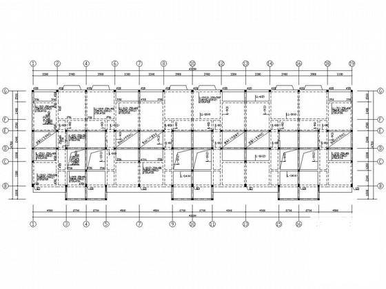 4层砌体结构条形基础别墅结构CAD施工图纸（7度抗震）(平面布置图) - 3