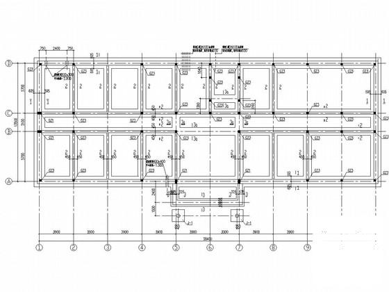 3层砌体结构条形基础办公楼结构CAD施工图纸（7度抗震）(平面布置图) - 1