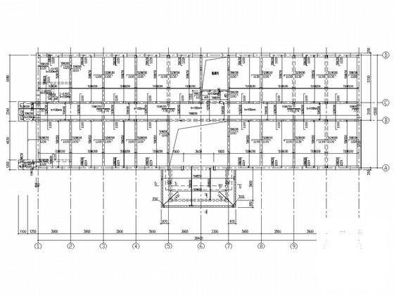 3层砌体结构条形基础办公楼结构CAD施工图纸（7度抗震）(平面布置图) - 2