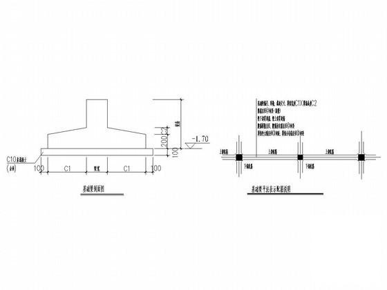 项目复合地基条形基础部分结构CAD施工图纸（节点详细设计图纸） - 2