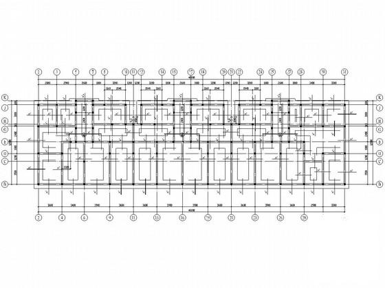 5层砌体结构条形基础住宅楼结构CAD施工图纸（7度抗震）(平面布置图) - 1