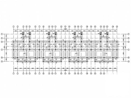 4层砌体结构条形基础公寓结构CAD施工图纸（7度抗震）(平面布置图) - 1