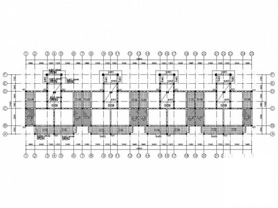 4层砌体结构条形基础公寓结构CAD施工图纸（7度抗震）(平面布置图) - 2