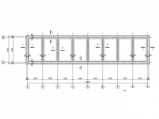 单层砌体结构办公楼结构CAD施工图纸（灰土基础）(预应力空心板) - 1