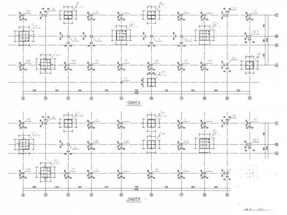2层框架厂房结构CAD施工图纸（总）(平面布置图) - 3