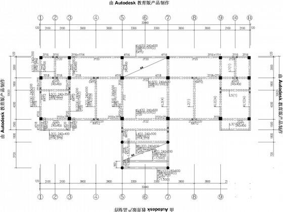 钢城3层框架结构物流公司办公楼CAD施工图纸(建、结、空调、电、暖)(给排水平面图) - 3