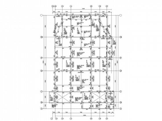 综合楼报告厅框架结构设计CAD施工图纸(平面布置图) - 1