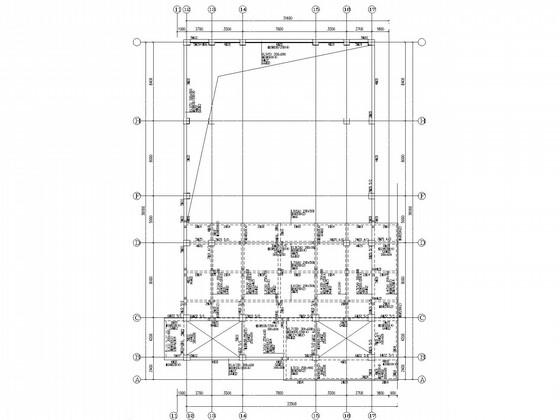 综合楼报告厅框架结构设计CAD施工图纸(平面布置图) - 3