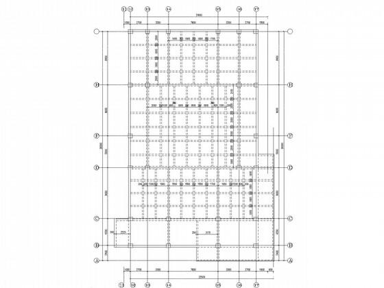综合楼报告厅框架结构设计CAD施工图纸(平面布置图) - 4