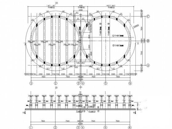 单层砌体结构粮仓结构CAD施工图纸（毛石基础）(板配筋图) - 1