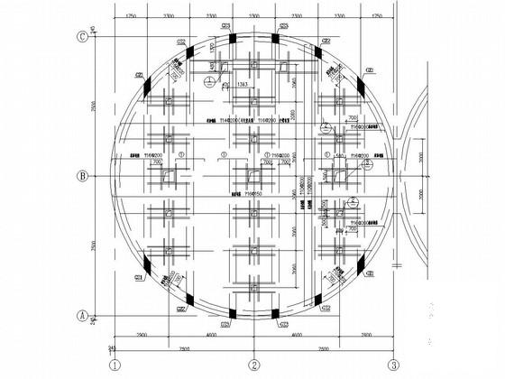 单层砌体结构粮仓结构CAD施工图纸（毛石基础）(板配筋图) - 2