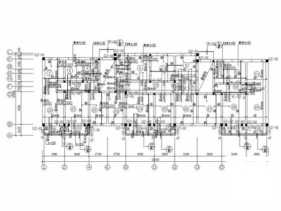 6层条形基础砌体结构住宅楼结构CAD施工图纸（7度抗震）(平面布置图) - 2