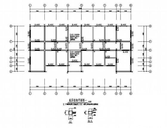 梓潼县砌体结构卫生院结构CAD施工图纸（条形基础） - 1