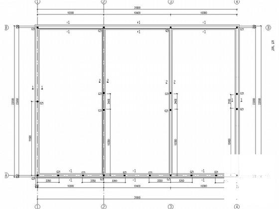 条形基础单层砌体结构库房结构CAD施工图纸（8度抗震） - 1